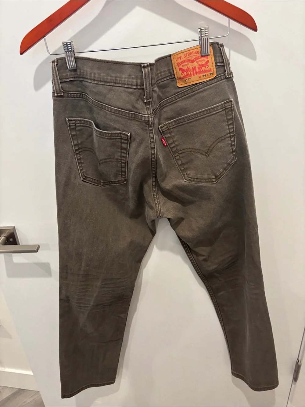 Levi Men's 34x29 Brown/green Slim Straight Jeans